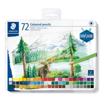   Színes ceruza készlet, hatszögletű, fémdobozos, STAEDTLER "146 C", 72 különböző szín