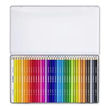   Színes ceruza készlet, háromszögletű, fémdobozos, STAEDTLER "Ergo Soft 157", 36 különböző szín