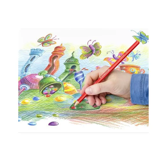 Színes ceruza készlet, háromszögletű, fémdobozos, STAEDTLER "Ergo Soft 157", 36 különböző szín