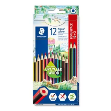   Színes ceruza készlet, hatszögletű, STAEDTLER "Noris Colour 185", 10+2 különböző szín