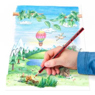  Színes ceruza készlet, hatszögletű, STAEDTLER "Noris Colour 185", 24 különböző szín