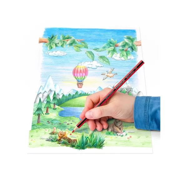 Színes ceruza készlet, hatszögletű, STAEDTLER "Noris Colour 185", 24 különböző szín