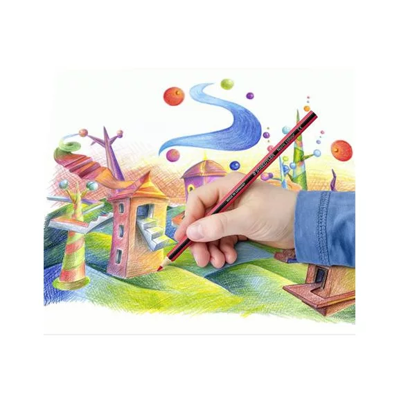 Színes ceruza készlet, hatszögletű, STAEDTLER "Noris Colour 185", 36 különböző szín