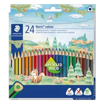   Színes ceruza készlet, háromszögletű, STAEDTLER "Noris Colour 187", 24 különböző szín