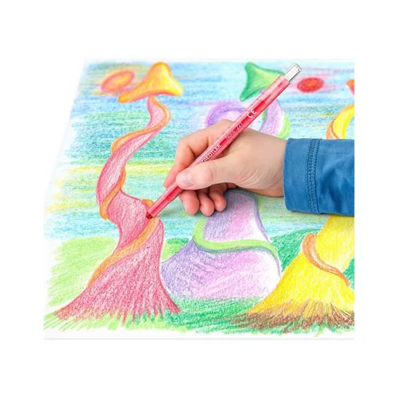 Zsírkréta, kitekerhető, STAEDTLER "Noris® 221", 12 különböző szín
