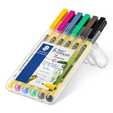   Tűfilc készlet, 0,6 mm,  STAEDTLER "Noris® 307", 6 különböző szín