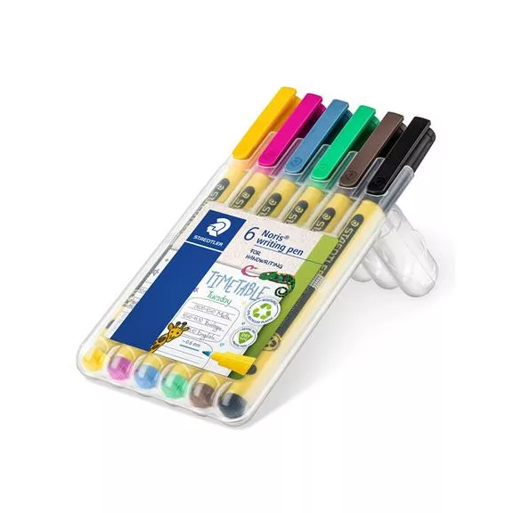 Tűfilc készlet, 0,6 mm,  STAEDTLER "Noris® 307", 6 különböző szín
