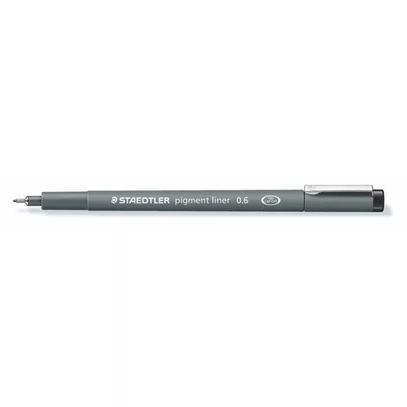 Tusfilc, 0,6 mm, STAEDTLER "Pigment Liner 308", fekete