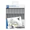 Tusfilc készlet, 12 különböző vonalvastagság, STAEDTLER "Pigment Liner 308", fekete