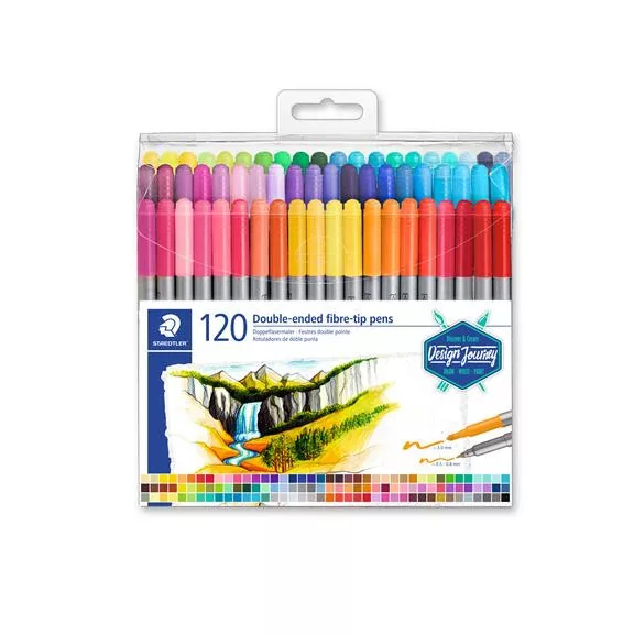 Filctoll készlet, 0,8/3,0 mm, kétvégű, STAEDTLER® "3200", 120 különböző szín Filctoll készlet, 0,8/3,0 mm, kétvégű, STAEDTLER® "3200", 120 különböző szín