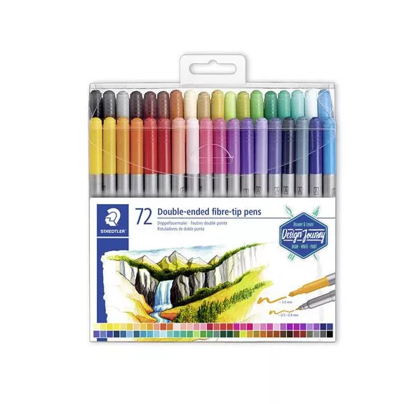 Filctoll készlet, 0,8/3,0 mm, kétvégű, STAEDTLER® "3200", 72 különböző szín Filctoll készlet, 0,8/3,0 mm, kétvégű, STAEDTLER® "3200", 72 különböző szín