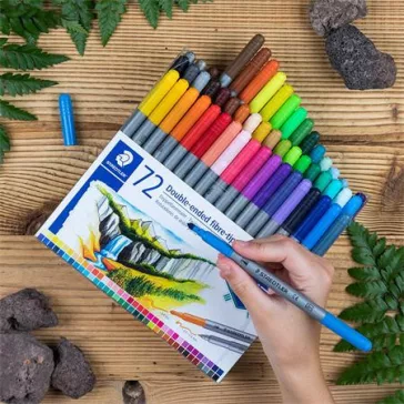   Filctoll készlet, 0,8/3,0 mm, kétvégű, STAEDTLER® "3200", 72 különböző szín