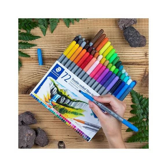 Filctoll készlet, 0,8/3,0 mm, kétvégű, STAEDTLER® "3200", 72 különböző szín Filctoll készlet, 0,8/3,0 mm, kétvégű, STAEDTLER® "3200", 72 különböző szín