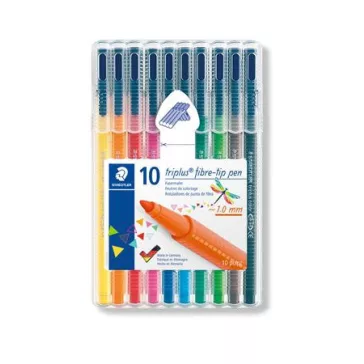   Rostirón készlet, 1 mm, STAEDTLER "Triplus 323", 10 különböző szín