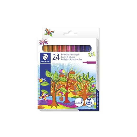 Filctoll készlet, 1 mm, STAEDTLER "325", 24 különböző szín Filctoll készlet, 1 mm, STAEDTLER "325", 24 különböző szín