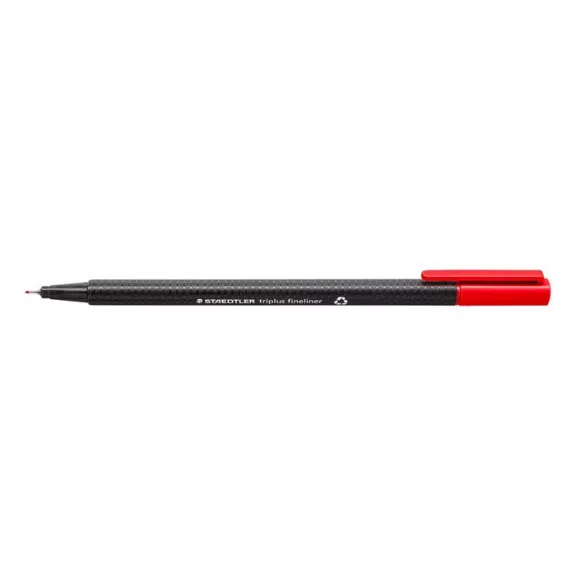 Tűfilc, 0,3 mm, STAEDTLER "Triplus 334", piros Tűfilc, 0,3 mm, STAEDTLER "Triplus 334", piros