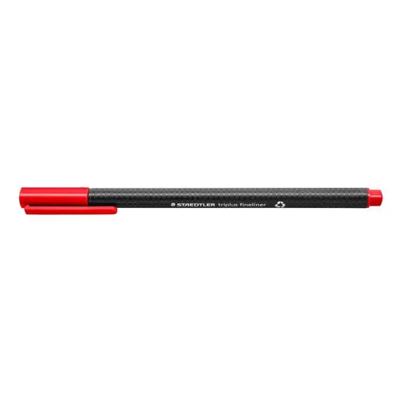 Tűfilc, 0,3 mm, STAEDTLER "Triplus 334", piros Tűfilc, 0,3 mm, STAEDTLER "Triplus 334", piros