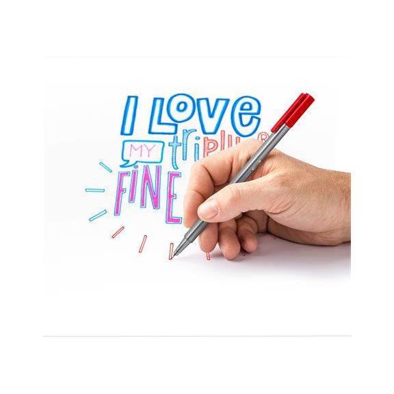 Tűfilc készlet, 0,3 mm, STAEDTLER "Triplus® fineliner 334", 10 különböző szín