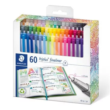   Tűfilc készlet, 0,3 mm, STAEDTLER "Triplus 334" 60 különböző szín