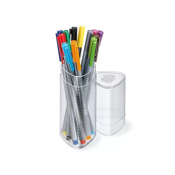 Tűfilc készlet, 0,3 mm, STAEDTLER "Triplus 334", 12 különböző szín
