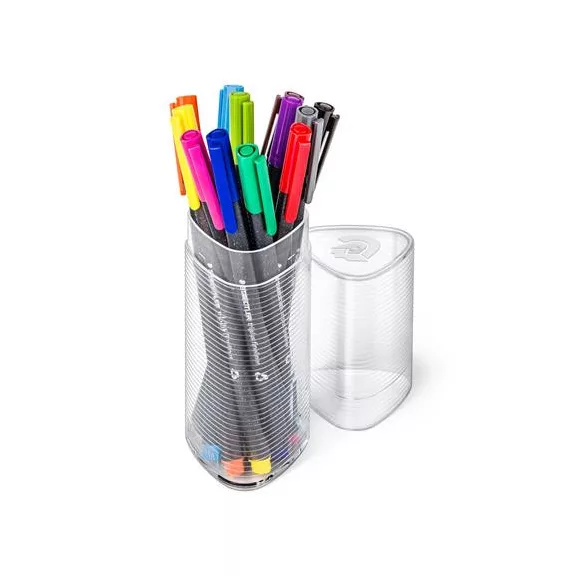 Tűfilc készlet, 0,3 mm, STAEDTLER "Triplus 334", 12 különböző szín
