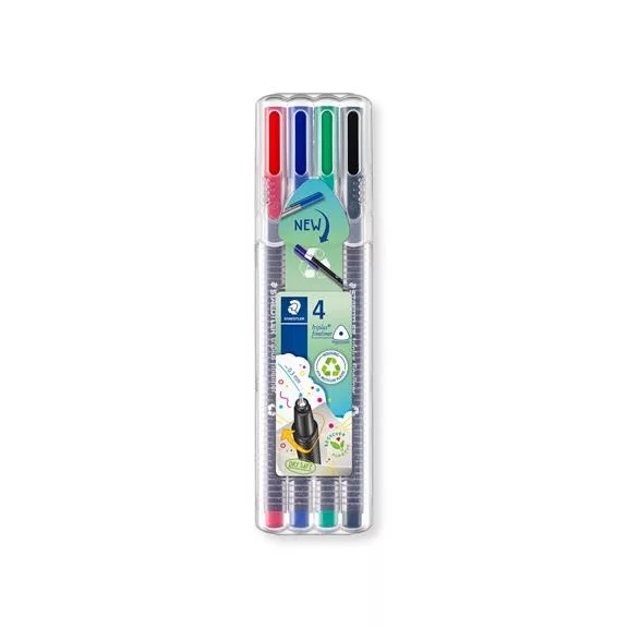 Tűfilc készlet, 0,3 mm, STAEDTLER "Triplus 334", 4 különböző szín Tűfilc készlet, 0,3 mm, STAEDTLER "Triplus 334", 4 különböző szín