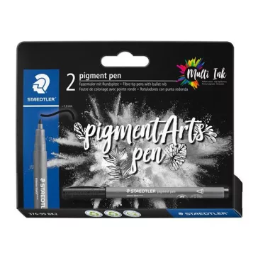  Filctoll, 1 mm, kúpos, 2 db, STAEDTLER® "Pigment pen 376", intenzív fekete