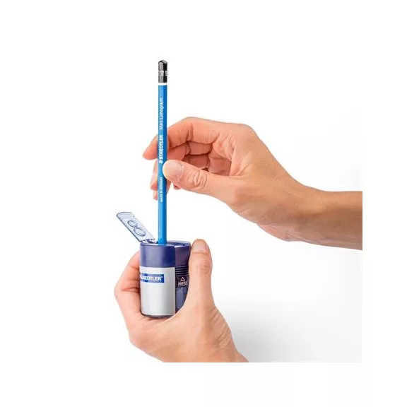 Hegyező, kétlyukú, tartályos, STAEDTLER "512", kék Hegyező, kétlyukú, tartályos, STAEDTLER "512", kék