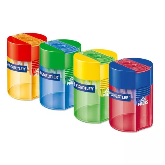 Hegyező, kétlyukú, tartályos, STAEDTLER "512", vegyes színek Hegyező, kétlyukú, tartályos, STAEDTLER "512", vegyes színek