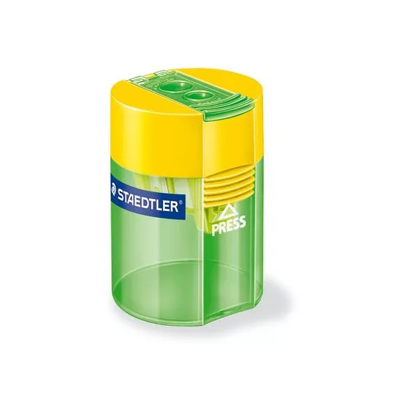 Hegyező, kétlyukú, tartályos, STAEDTLER "512", vegyes színek Hegyező, kétlyukú, tartályos, STAEDTLER "512", vegyes színek