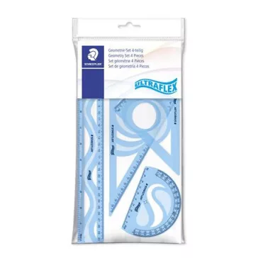   Vonalzókészlet, műanyag, hajlítható, 4 darabos, STAEDTLER "569 PB", vegyes színek