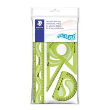   Vonalzókészlet, műanyag, hajlítható, 4 darabos, STAEDTLER "569 PB", vegyes színek