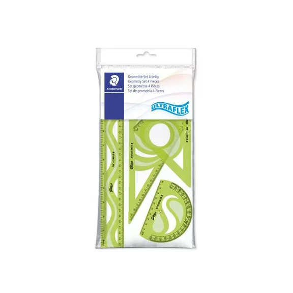 Vonalzókészlet, műanyag, hajlítható, 4 darabos, STAEDTLER "569 PB", vegyes színek