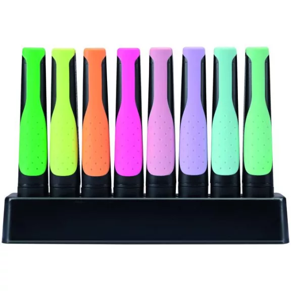 Szövegkiemelő készlet, 2-5 mm, STABILO "Green Boss Pastel", 8 db-os asztali készlet