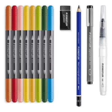   Ecsetirón készlet, kétvégű, STAEDTLER "Mixed Set 5", 8 különböző szín