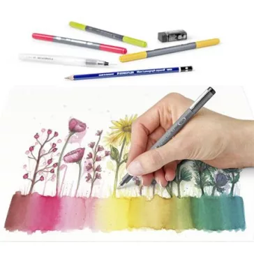   Ecsetirón készlet, kétvégű, STAEDTLER "Mixed Set 5", 8 különböző szín