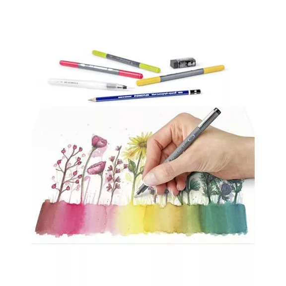 Ecsetirón készlet, kétvégű, STAEDTLER "Mixed Set 5", 8 különböző szín