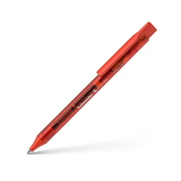 Zseléstoll, 0,4 mm, nyomógombos, SCHNEIDER "Fave Gel", piros