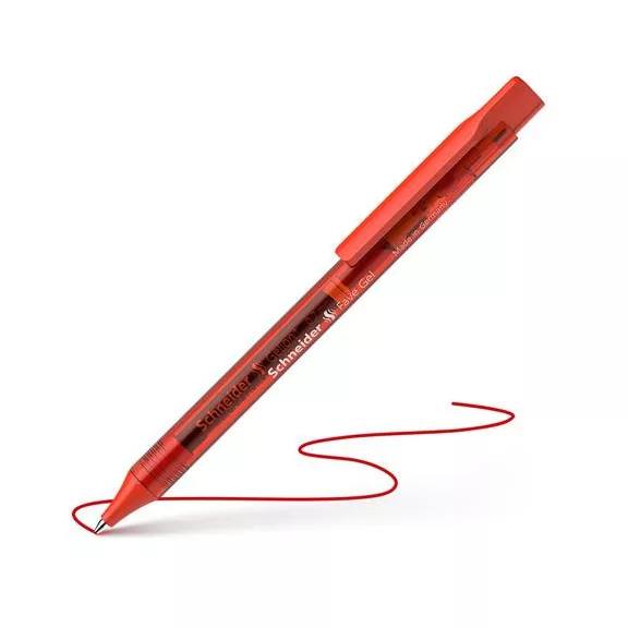 Zseléstoll, 0,4 mm, nyomógombos, SCHNEIDER "Fave Gel", piros
