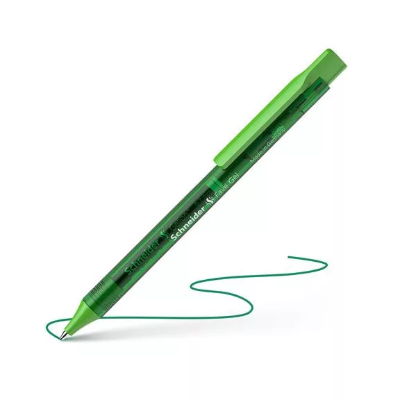 Zseléstoll, 0,4 mm, nyomógombos, SCHNEIDER "Fave Gel", zöld
