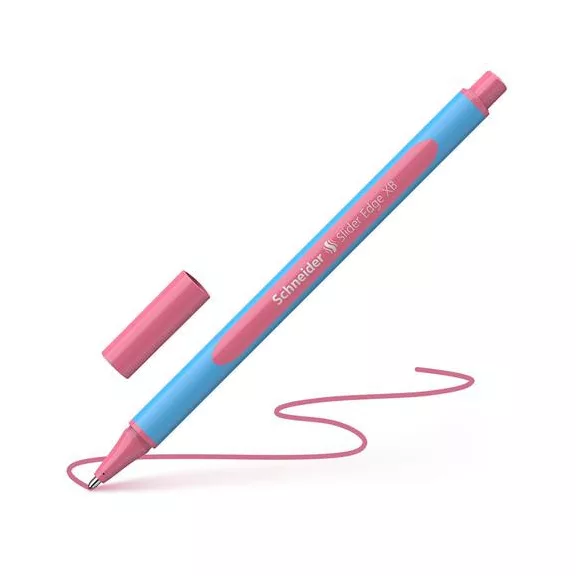 Golyóstoll, 0,7 mm, kupakos, SCHNEIDER "Slider Edge XB Pastel", flamingó
