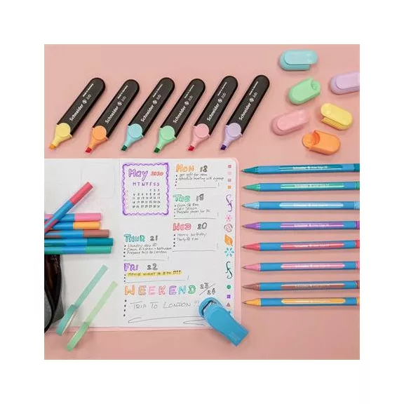 Golyóstoll, 0,7 mm, kupakos, SCHNEIDER "Slider Edge XB Pastel", lila