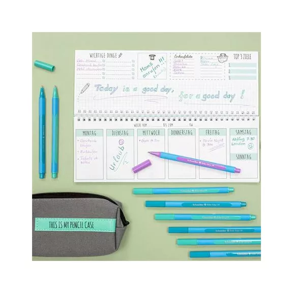 Golyóstoll, 0,7 mm, kupakos, SCHNEIDER "Slider Edge XB Pastel", menta