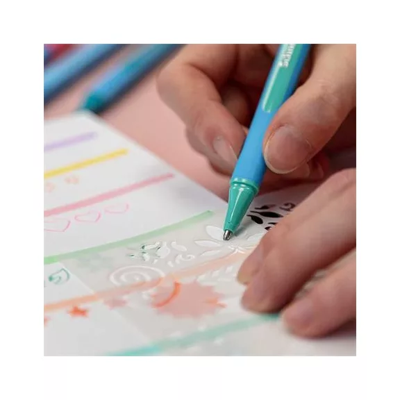 Golyóstoll, 0,7 mm, kupakos, SCHNEIDER "Slider Edge XB Pastel", menta