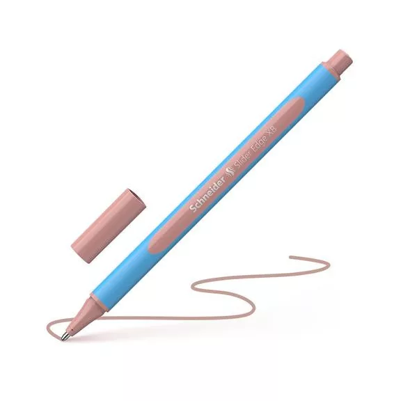 Golyóstoll, 0,7 mm, kupakos, SCHNEIDER "Slider Edge XB Pastel", halvány piros