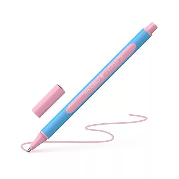 Golyóstoll, 0,7 mm, kupakos, SCHNEIDER "Slider Edge XB Pastel", rózsa