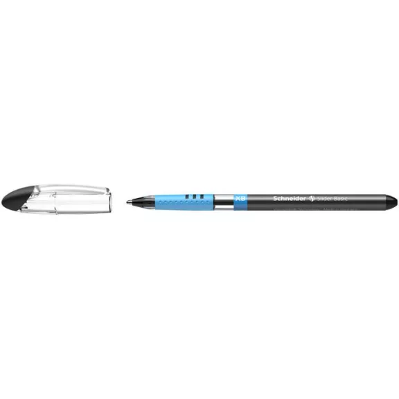 Golyóstoll, 0,7 mm, kupakos, SCHNEIDER "Slider Basic XB", fekete