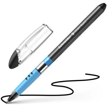   Golyóstoll, 0,7 mm, kupakos, SCHNEIDER "Slider Basic XB", fekete