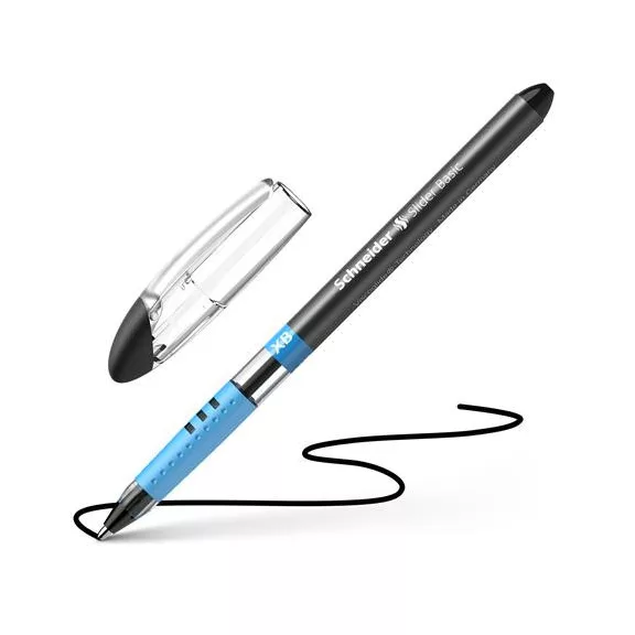 Golyóstoll, 0,7 mm, kupakos, SCHNEIDER "Slider Basic XB", fekete