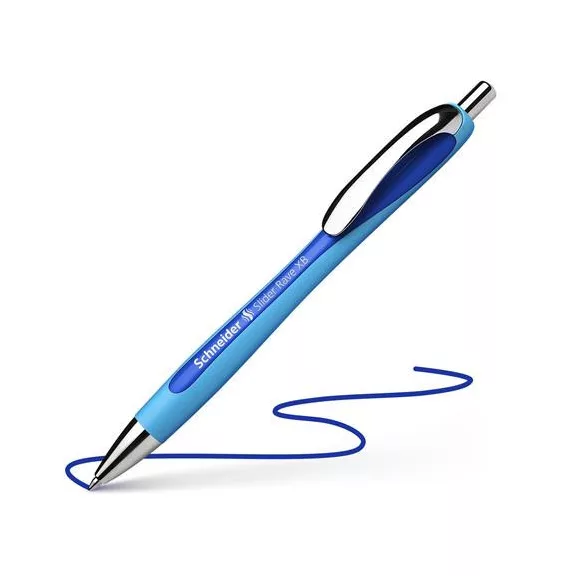 Golyóstoll, 0,7 mm, nyomógombos, SCHNEIDER "Slider Rave XB", kék
